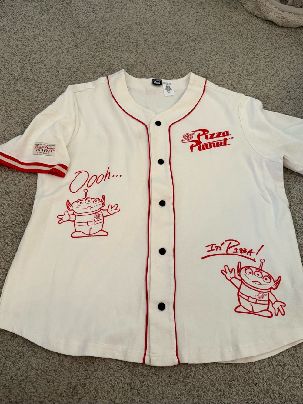 Disney Parks Pizza Planet Baseball Jersey - Picture 4 of 9